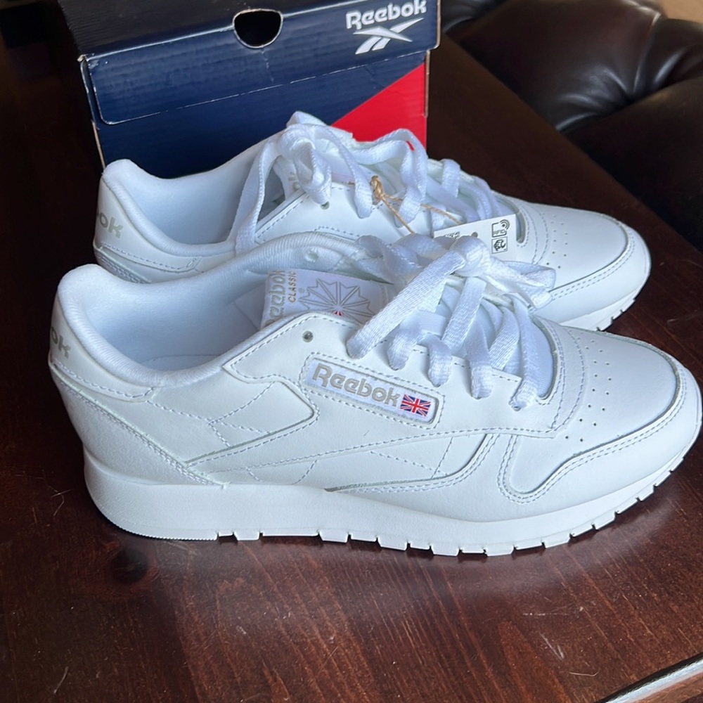 Women’s Classic Leather Reebok Shoes.  BRAND NEW.  IN BOX. WITH TAGS.